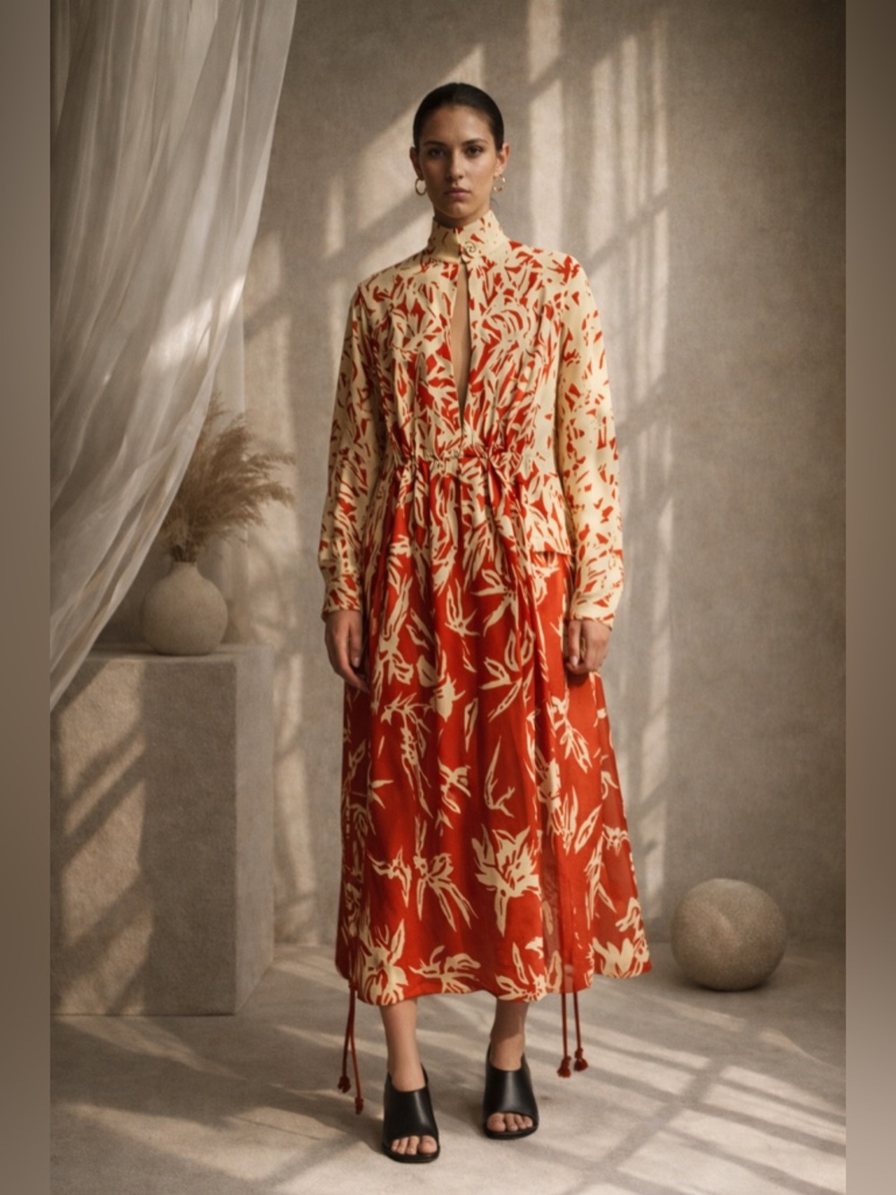Proenza Schouler Dégradé Floral Dress Long Sleeve US 8 Runway NWT